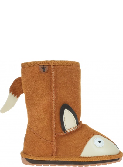 Brązowe KOZACZKI z liskiem Buty EMU AUSTRALIA Fox K12074 Burnt Orange