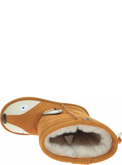Brązowe KOZACZKI z liskiem Buty EMU AUSTRALIA Fox K12074 Burnt Orange
