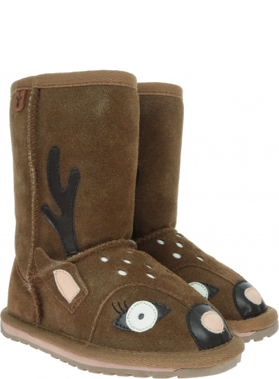 Brązowe KOZACZKI z sarenką Buty EMU AUSTRALIA Deer K12073 Chestnut