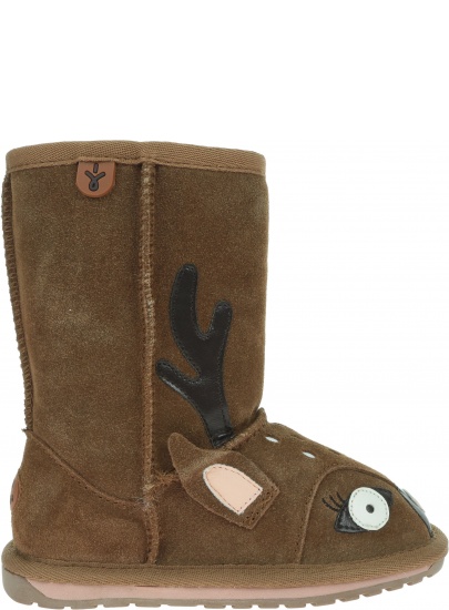 Brązowe KOZACZKI z sarenką Buty EMU AUSTRALIA Deer K12073 Chestnut