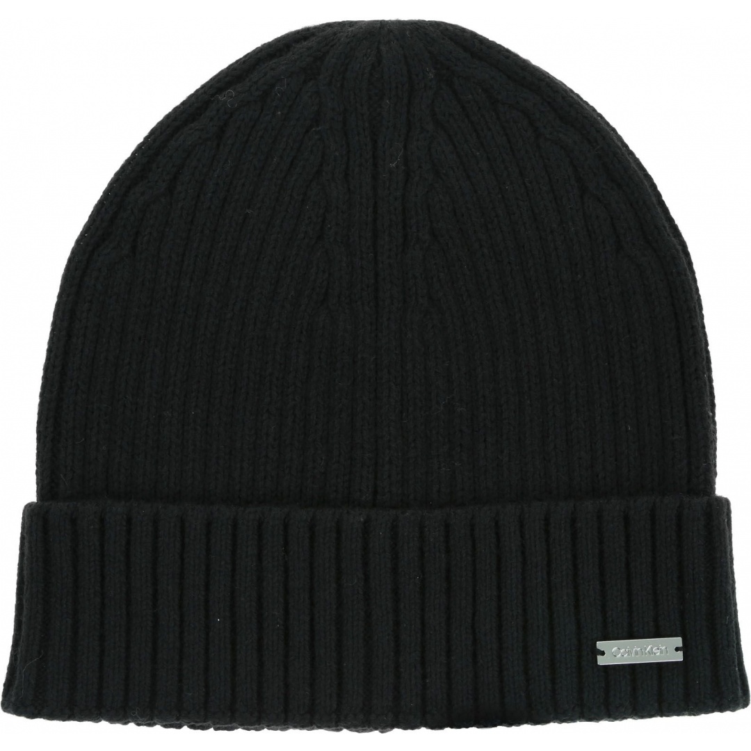 Czarna Czapka Zimowa CALVIN KLEIN JEANS Basic Rib Beanie K50K505006 BDS