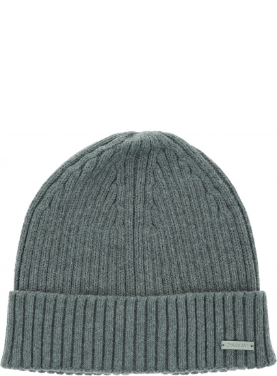 Szara Czapka Zimowa CALVIN KLEIN JEANS Basic Rib Beanie K50K505006 P01