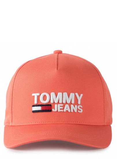 Pomarańczowa Czapka z Daszkiem TOMMY HILFIGER Tjw Logo Cap AW0AW07037 674