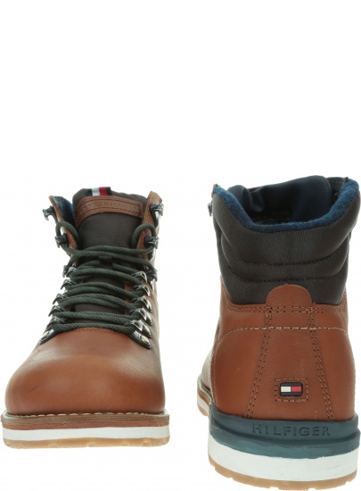 Trapery TOMMY HILFIGER Outdoor Hiking Lace Leather Bott FM0FM02416 Brandy