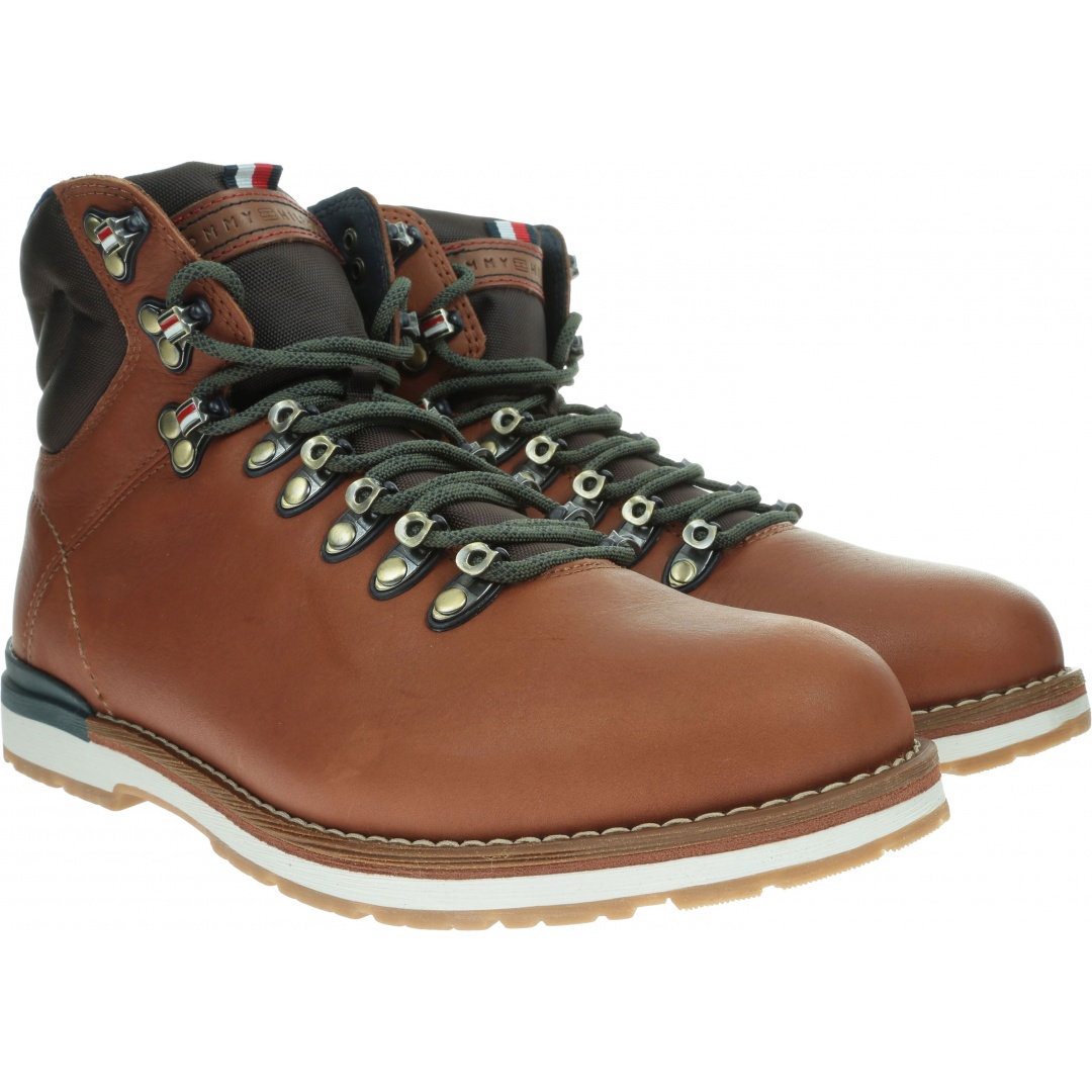 Trapery TOMMY HILFIGER Outdoor Hiking Lace Leather Bott FM0FM02416 Brandy