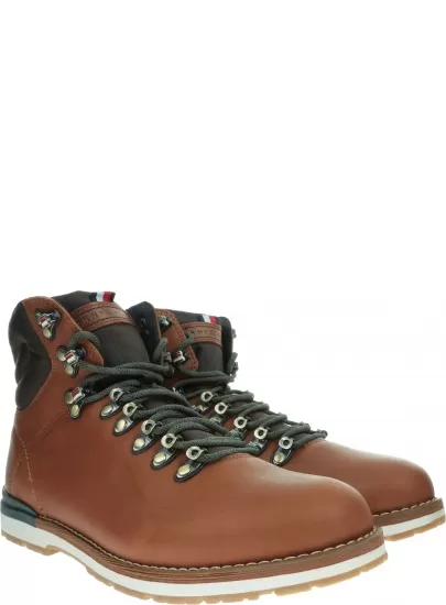 Trapery TOMMY HILFIGER Outdoor Hiking Lace Leather Bott FM0FM02416 Brandy