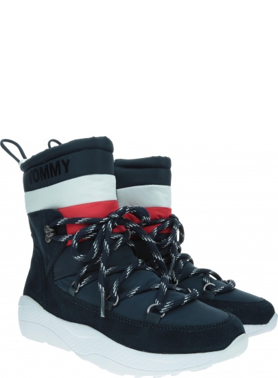 Granatowe Śniegowce Kozaki TOMMY JEANS Corporate Padded Nylon Boot