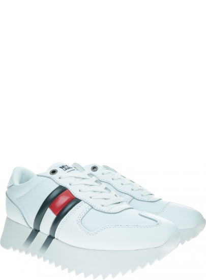 Białe Sneakersy TOMMY JEANS Corporate Sneaker EN0EN00695 White YBS