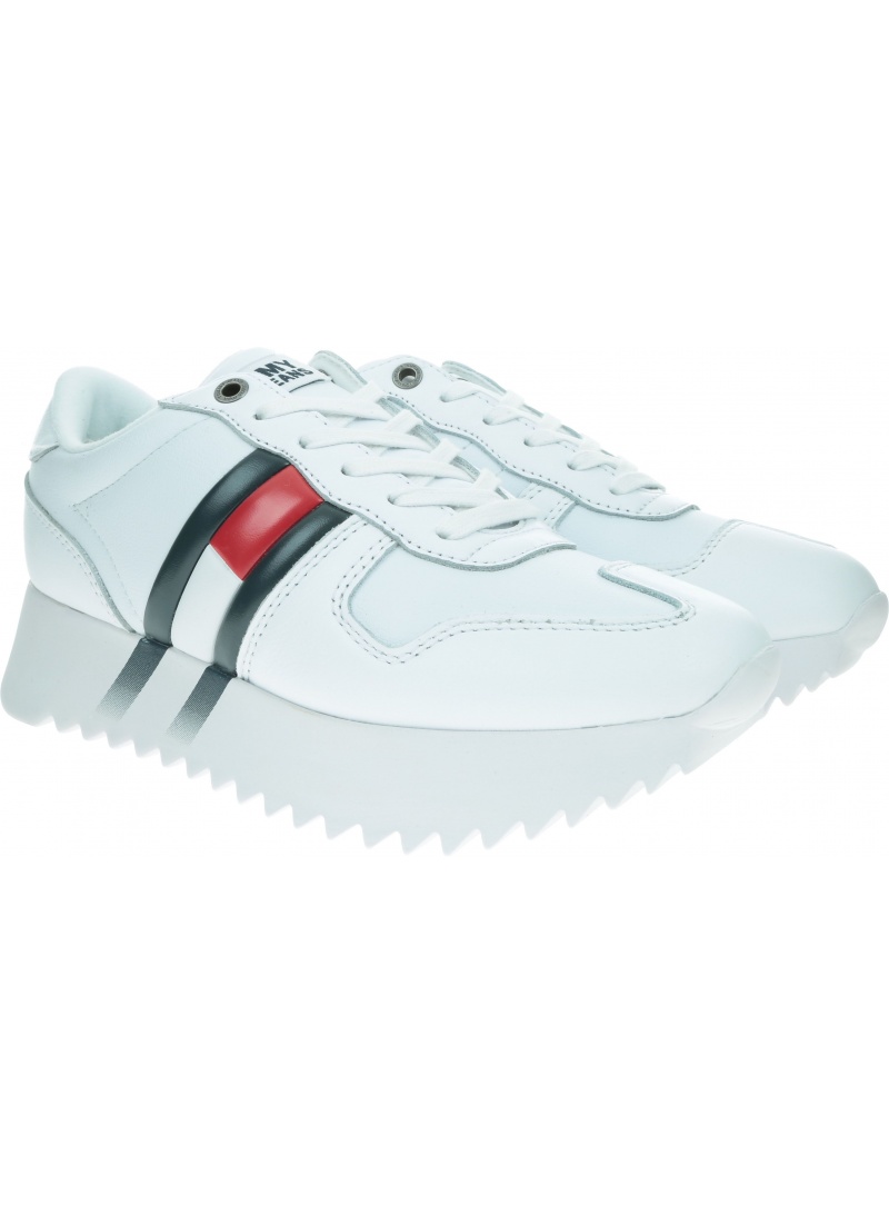 Białe Sneakersy TOMMY JEANS Corporate Sneaker EN0EN00695 White YBS