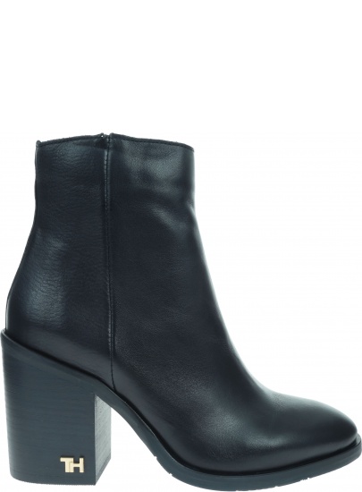Granatowe Botki TOMMY HILFIGER Mono Color Heeled Boot FW0FW04279 Navy