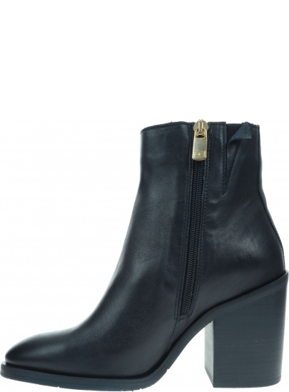 Granatowe Botki TOMMY HILFIGER Mono Color Heeled Boot FW0FW04279 Navy