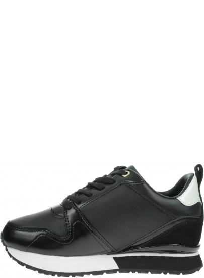 Czarne Sneakersy TOMMY HILFIGER Leather Wedge Sneaker FW0FW04420 990