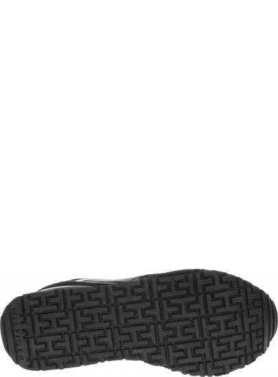 Czarne Sneakersy TOMMY HILFIGER Leather Wedge Sneaker FW0FW04420 990