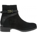 Czarne Botki TOMMY HILFIGER Th Hardware Suede Flat Bootie FW0FW04281 990