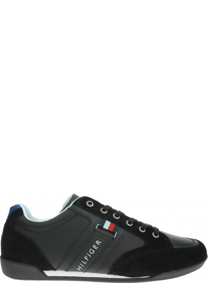 Czarne Sneakersy TOMMY HILFIGER Corporate Material Mix FM0FM02398 990