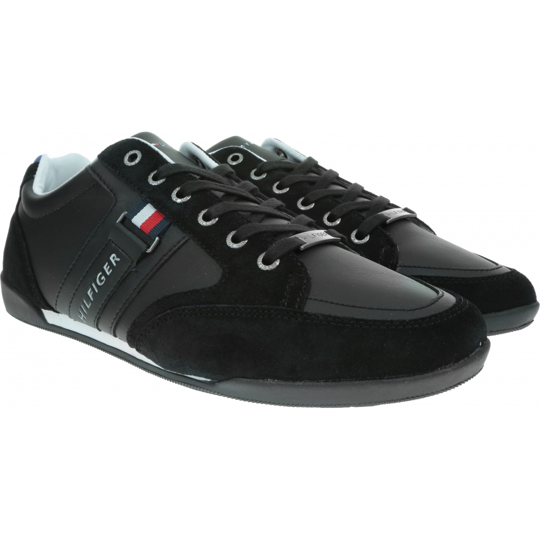 Czarne Sneakersy TOMMY HILFIGER Corporate Material Mix FM0FM02398 990
