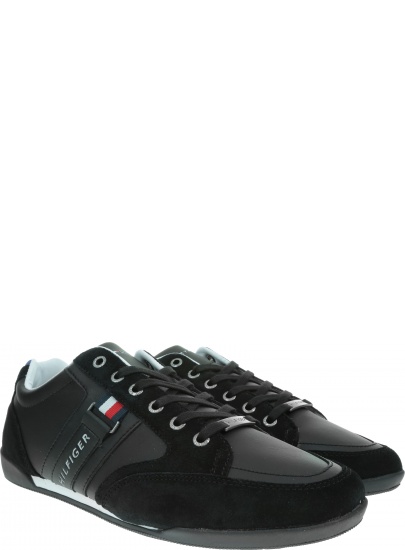 Czarne Sneakersy TOMMY HILFIGER Corporate Material Mix FM0FM02398 990