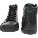 Czarne Trampki TOMMY HILFIGER Flag Detail Leather Sneaker High FM0FM02371