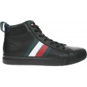 Czarne Trampki TOMMY HILFIGER Flag Detail Leather Sneaker High FM0FM02371