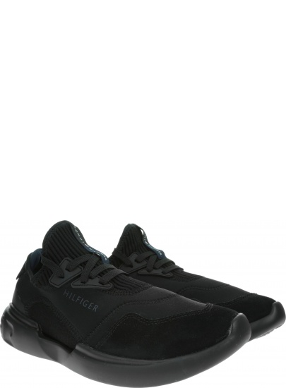 Czarne Sneakersy TOMMY HILFIGER Corporate Mix Modern Runner FM0FM02382 990