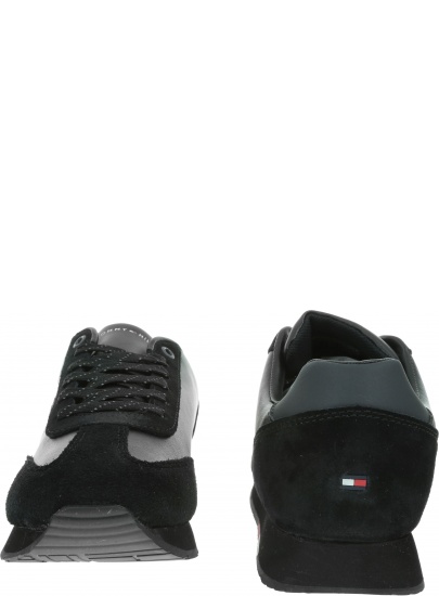 Czarne Sneakersy TOMMY HILFIGER Corporate Leather Flag Runner FM0FM02380