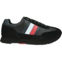 Czarne Sneakersy TOMMY HILFIGER Corporate Leather Flag Runner FM0FM02380