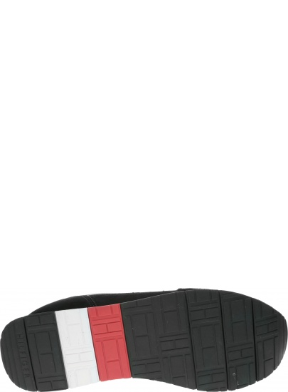 Czarne Sneakersy TOMMY HILFIGER Corporate Leather Flag Runner FM0FM02380