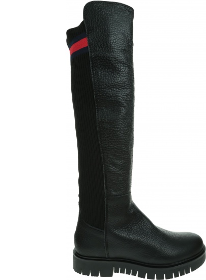 Czarne Kozaki TOMMY HILFIGER Flag Sock Tommy Jeans Boot EN0EN00661 990