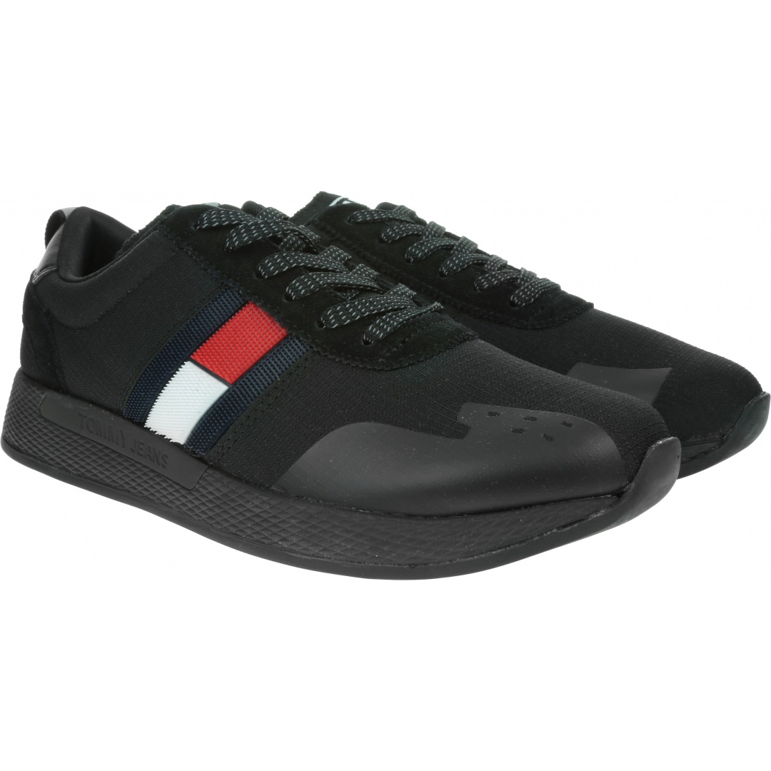 Czarne Sneakersy TOMMY HILFIGER Flag Flexi Tommy Jeans Sneaker EM0EM00331