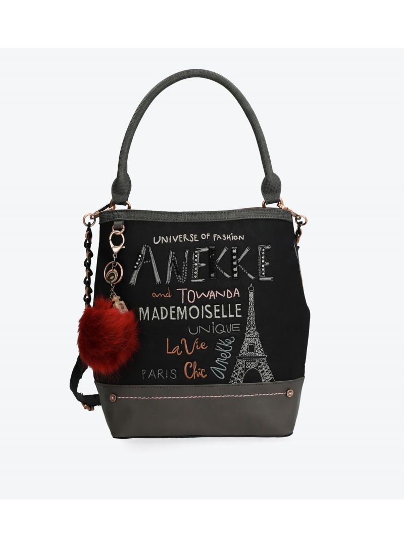 Torebka ANEKKE GORGEOUS BLACK EMBROIDERED TOTE BAG 29885-48COC Torebka ANEKKE GORGEOUS BLACK EMBROIDERED TOTE BAG 29885-48COC