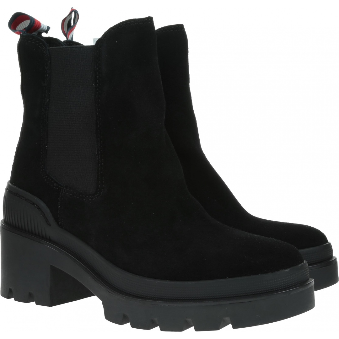 Czarne Botki TOMMY HILFIGER Sporty Chunky Chelse FW0FW04417 BDS