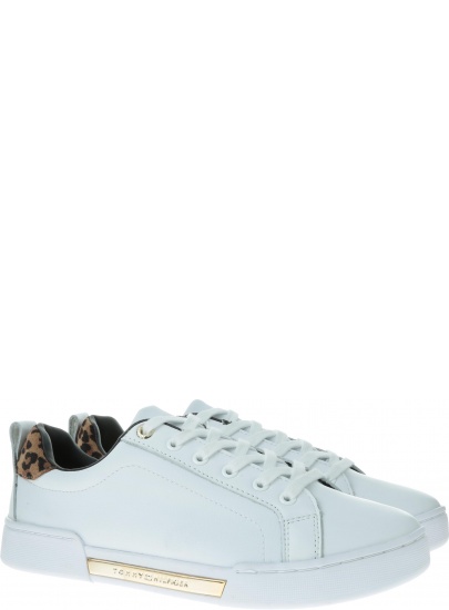 Białe Sneakersy TOMMY HILFIGER Branded Leo Print Sneaker FW0FW04301 YBS