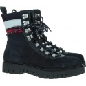 Granatowe Trapery Botki TOMMY HILFIGER Padded Nylon Lace Up Boot