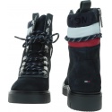 Granatowe Trapery Botki TOMMY HILFIGER Padded Nylon Lace Up Boot