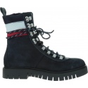 Granatowe Trapery Botki TOMMY HILFIGER Padded Nylon Lace Up Boot