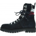 Granatowe Trapery Botki TOMMY HILFIGER Padded Nylon Lace Up Boot