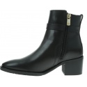 Czarne Botki TOMMY HILFIGER Th Hardware Leather Mid Bootie FW0FW04286 990
