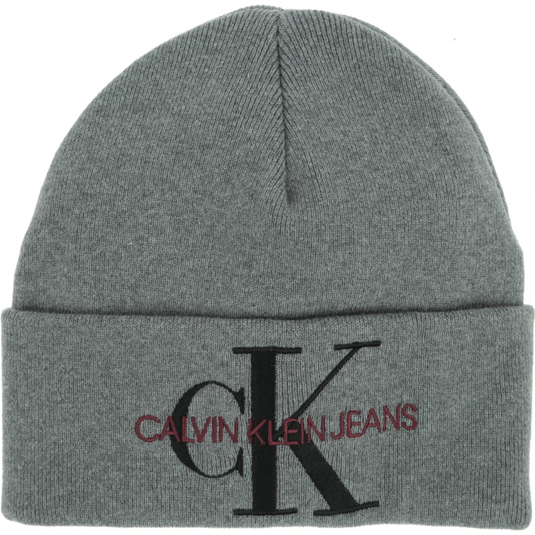 Szara Zimowa Czapka CALVIN KLEIN JEANS J Basic Knitted Beanie K60K605818