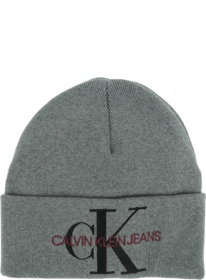Szara Zimowa Czapka CALVIN KLEIN JEANS J Basic Knitted Beanie K60K605818