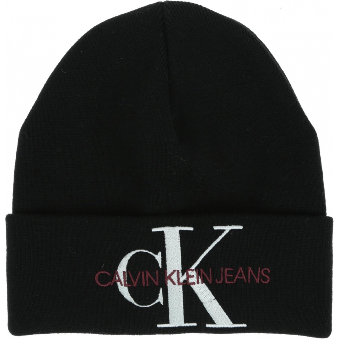 Czarna Zimowa Czapka CALVIN KLEIN JEANS J Basic Women Knitted Beanie