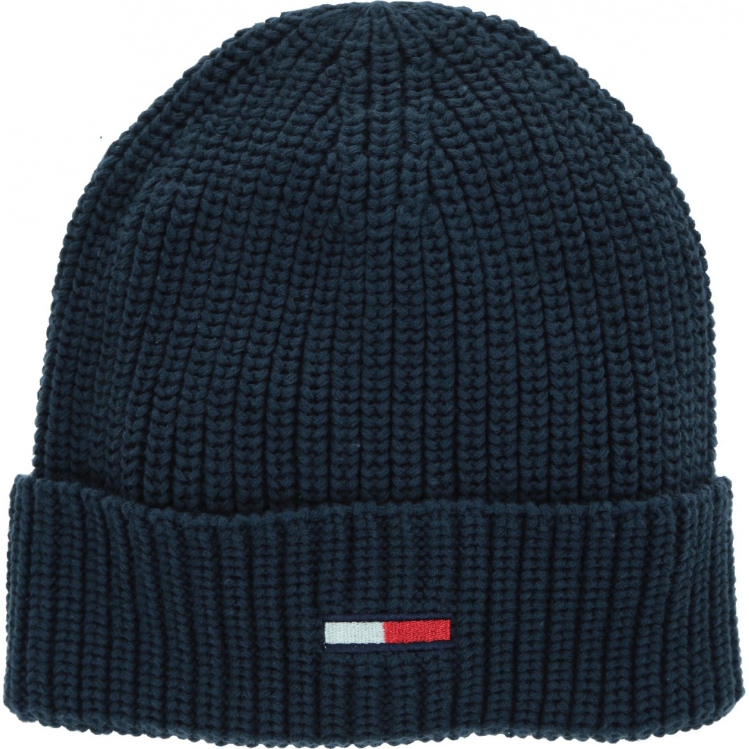 Granatowa Czapka TOMMY JEANS Tjm Basic Flag Rib Beanie AM0AM05191 CBK