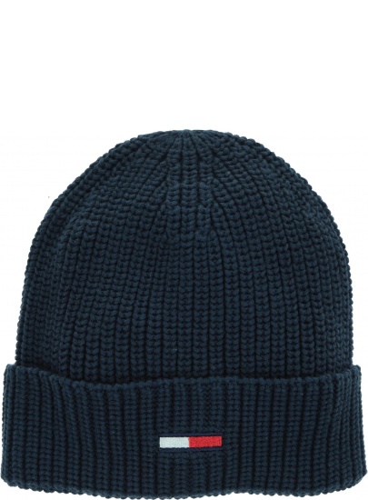 Granatowa Czapka TOMMY JEANS Tjm Basic Flag Rib Beanie AM0AM05191 CBK