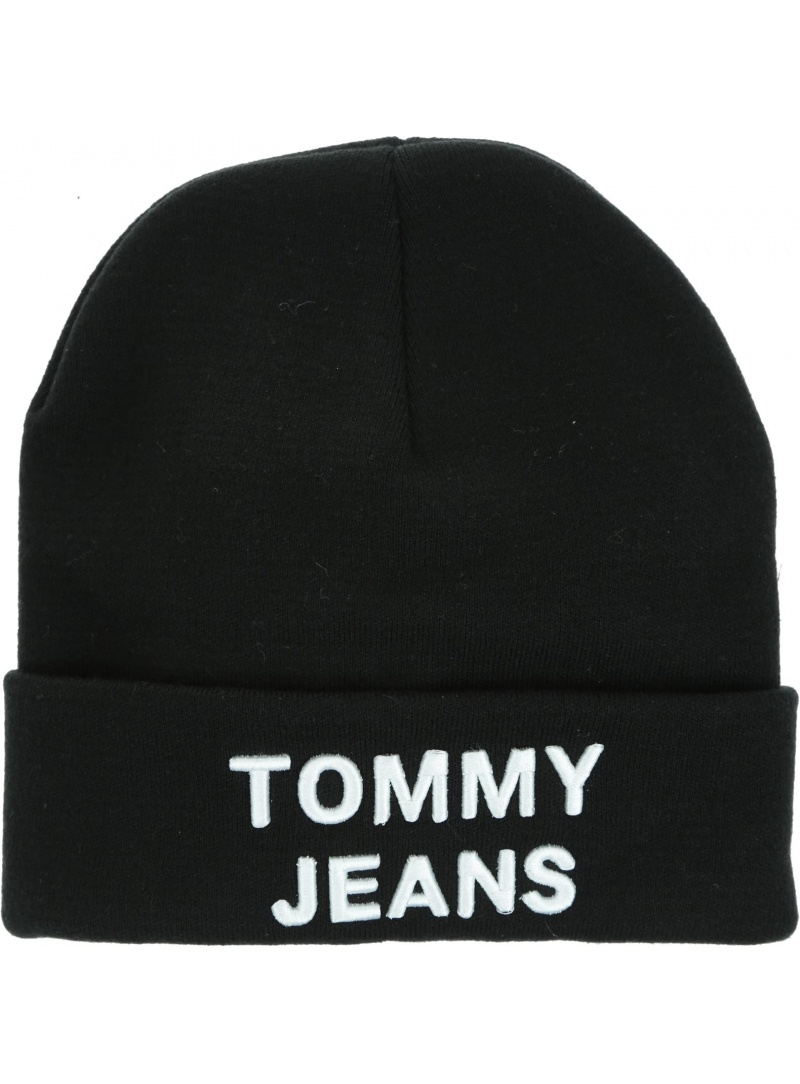 Czarna Czapka TOMMY JEANS Tjm Logo Beanie AM0AM05205 BDS