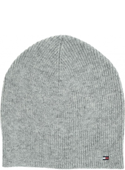 Szara Czapka TOMMY HILFIGER Flag Knit Beanie AW0AW07186 0IR