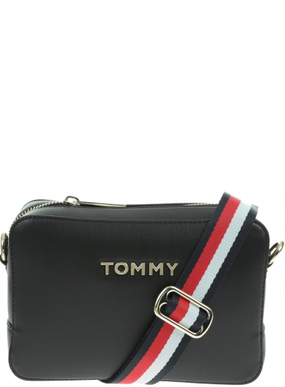 Czarna Torebka TOMMY HILFIGER Iconic Tommy Crossover Solid AW0AW07591 BDS