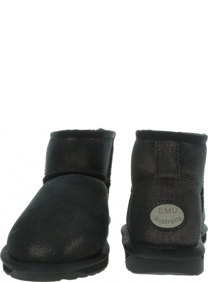 Czarne Błyszczące Buty EMU AUSTRALIA Stinger Metallic Micro W11340 Black