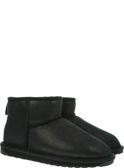 Czarne Błyszczące Buty EMU AUSTRALIA Stinger Metallic Micro W11340 Black
