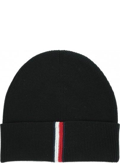 Czarna Czapka TOMMY HILFIGER Th Rib Beanie AM0AM05424 BDS