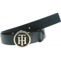Granatowy Pasek Damski TOMMY HILFIGER Th Round Buckle Belt 3.0 AW0AW07143