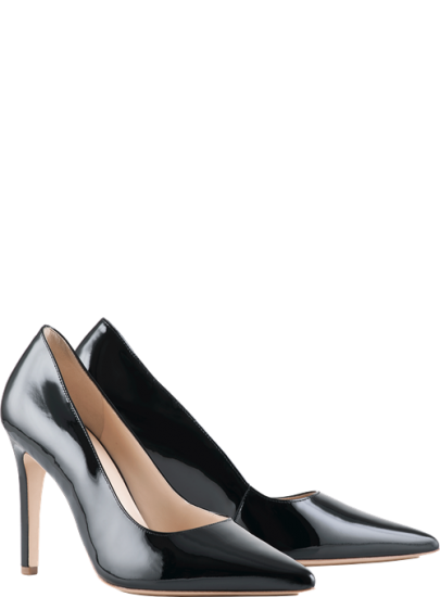 Czarne Lakierowane Szpilki HOGL BOULEVARD 90 0-189004 Black 0100